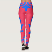 Blauw Victoriaans patroon Leggings (Achterkant)