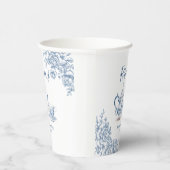 Blauw Victoriaans Tuin Vrijgezellenfeest Papieren Bekers (Rechts)