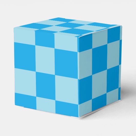 Blauw vierkant blokpatroon bedankdoosjes (Achterkant)