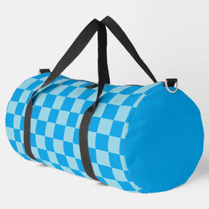 Blauw vierkant blokpatroon plunjezak