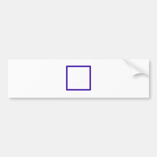 Blauw vierkant bumpersticker (Voorkant)
