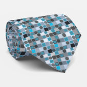 Blauw vierkant en grijs Stropdas (Opgerold)