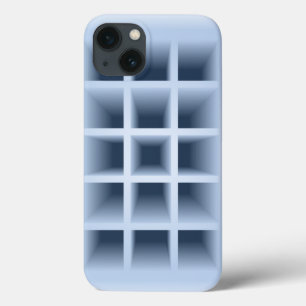 Blauw vierkant gat patroon iPhone 13 hoesje