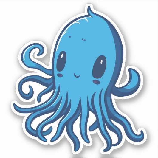 Blauw vierkant sticker (Voorkant)