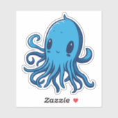 Blauw vierkant sticker (Vel)