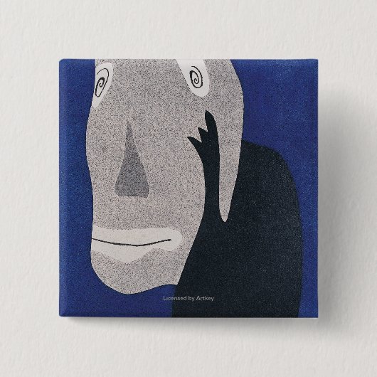 Blauw Vierkante Button 5,1 Cm (Voorkant)