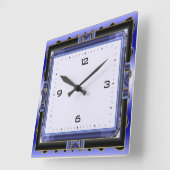Blauw Vierkante Klok (Hoek)