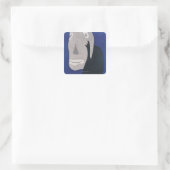 Blauw Vierkante Sticker (Tas)