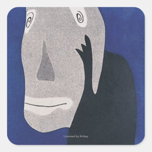 Blauw Vierkante Sticker (Voorkant)