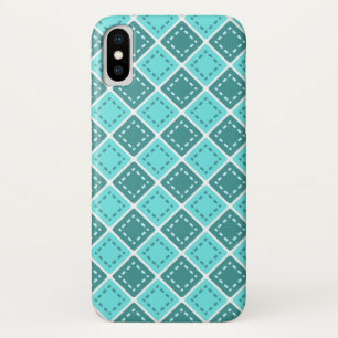 Blauw vierkanten patroon iPhone x hoesje