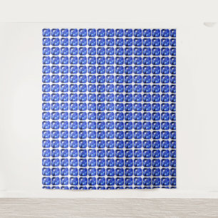 Blauw Vierkantig Patroon Wandkleed