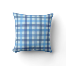 Blauw Vijf-Kleur Klassiek Geruit Patroon Kussen