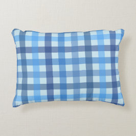 Blauw vijf-kleurig gingham patroon accent kussen