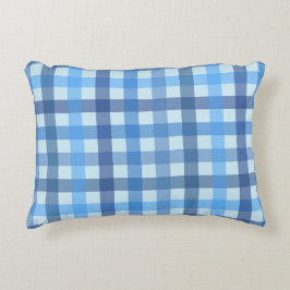 Blauw vijf-kleurig gingham patroon accentkussen accent kussen