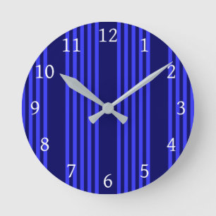 Blauw vijf strepen patroon ronde klok