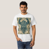 Blauw Viking hoofd T-shirt (Voorkant volledig)