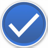 Blauw vinkje sticker (Voorkant)