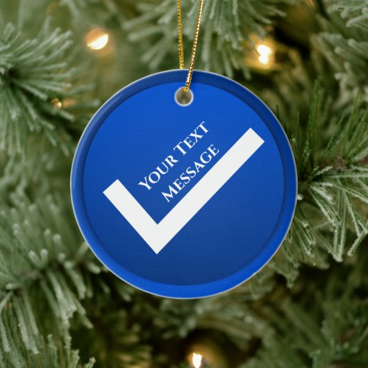 Blauw vinkje symbool Kerstmis Keramisch Ornament (Boom)