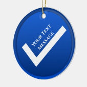 Blauw vinkje symbool Kerstmis Keramisch Ornament (Links)