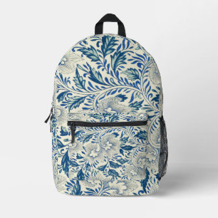 Blauw Vintage Aziatisch Bloemmotief: Antieke Chino Bedrukte Rugzak