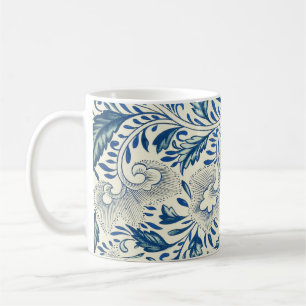Blauw Vintage Aziatisch Bloemmotief: Antieke Chino Koffiemok