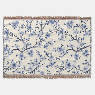 Blauw Vintage Bloem Motief (5) Deken