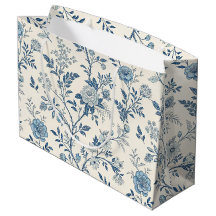 Blauw Vintage Bloemmotief