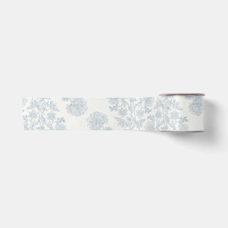 Blauw Vintage Bloemmotief Verpakkings Papier Lint