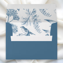 Blauw Vintage botanische Chinoiserie bloemmotief