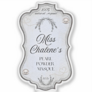 Blauw Vintage Cosmetica Lotion Pot Fles  Sticker