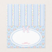 Blauw Vintage Fancy Bloemstukkaart Tafeldecoratie Kaart (Buitenkant ongevouwen)