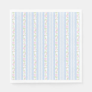Blauw Vintage Fantasie Bloemrijke Feest Dessert Servet