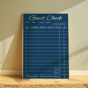 Blauw Vintage Gastcontroleposter Poster