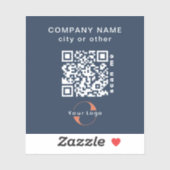 Blauw Vinyl vierkant Zakelijk QR-code Waterfles Sticker (Vel)