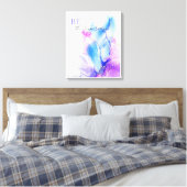 Blauw Violet Abstracte Waterverf Motivatie Quote Canvas Afdruk (Insitu (Slaapkamer))