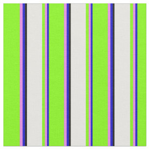 Blauw, Violet, Chartreuse, wit en zwart gekleurd Stof