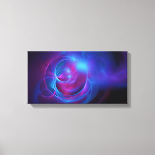 Blauw Violet en roze Cosmic Swirly fractal Canvas Afdruk