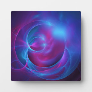 Blauw Violet en roze Cosmic Swirly fractal Fotoplaat