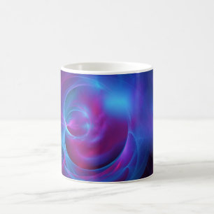 Blauw Violet en roze Cosmic Swirly Fractal Koffiemok