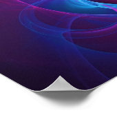 Blauw Violet en roze Cosmic Swirly fractal Poster (Hoek)