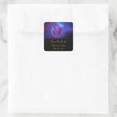 Blauw Violet en roze Cosmic Swirly Fractal Vierkante Sticker (Tas)