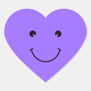 Blauw Violet Face Hart Sticker
