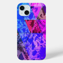 Blauw Violet Kleurrijke grunge textuur iPhone 15 Mini Hoesje