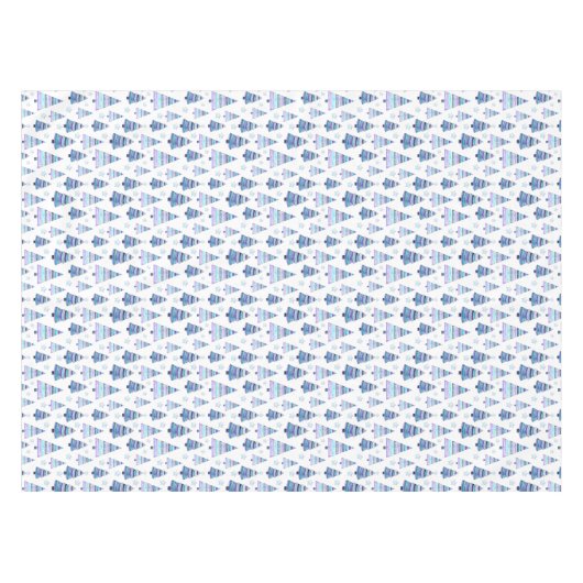 Blauw Violet modern kerstboompatroon Tafelkleed (Voorkant (Horizontaal))