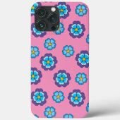 Blauw Violet roze bloemmotief Case-Mate iPhone Case (Achterkant)
