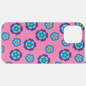 Blauw Violet roze bloemmotief Case-Mate iPhone Case (Achterkant (horizontaal))