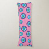 Blauw Violet roze bloemmotief Lichaamskussen (Voorkant Verticaal)