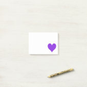 Blauw Violet Schattigee hartvorm Post-it® Notes (Op bureau)
