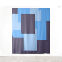 Blauw + Violette Rechthoek Patroon Tapestry