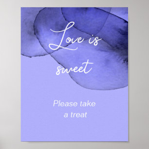 Blauw viooltje lavendel liefde is zoet bruiloft fe poster